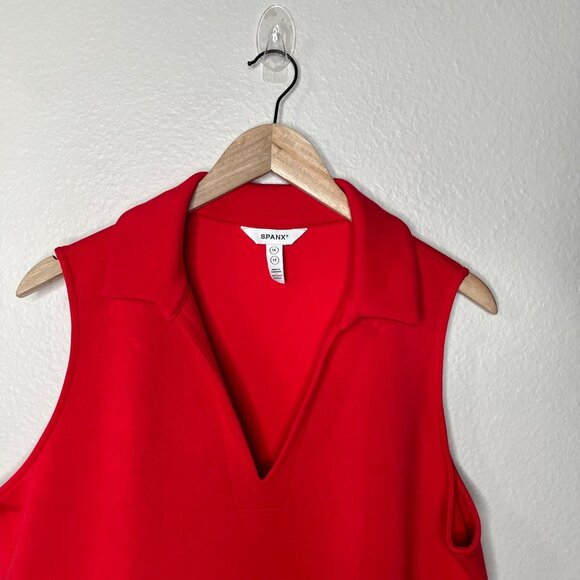 Spanx Womens Airessentials Red Sleeveless Polo Top 1X 50813r - Picture 3 of 8